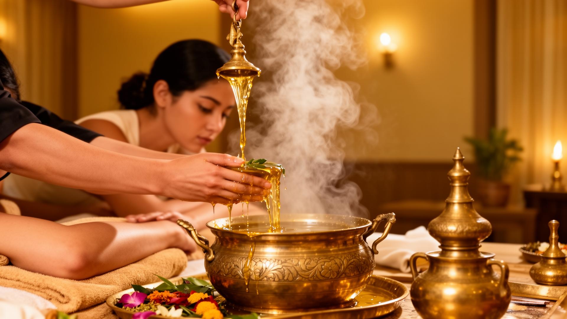 Panchakarma oil therapy with warm medicated oils at Jeeva Centre